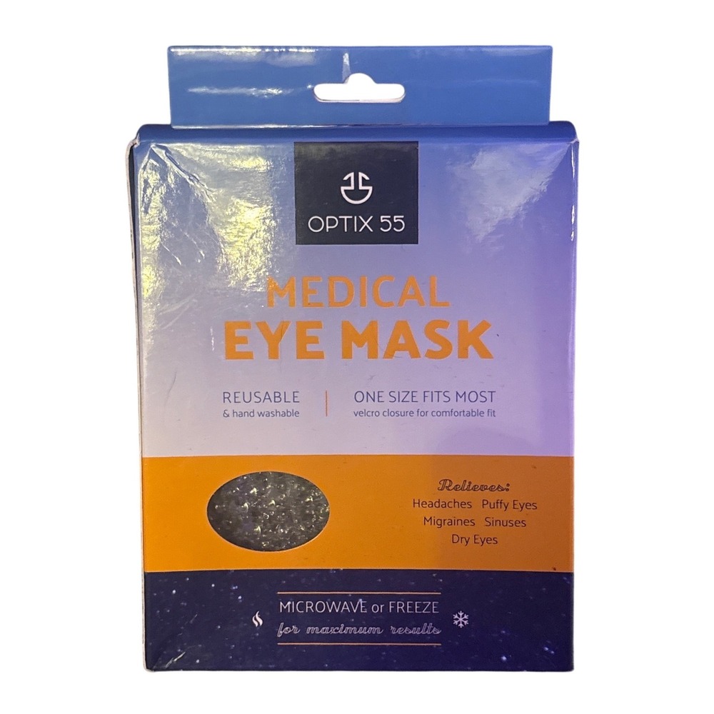NEW Optix 55 Blue Reusable Medical‎ Eye Mask Hot Cold Therapy Compress, One Size